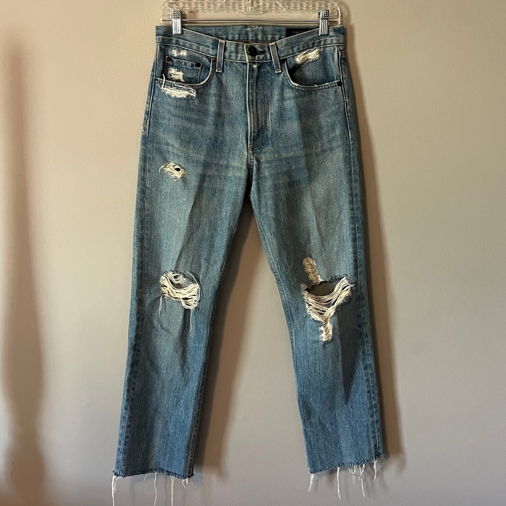 Rag & Bone High-Rise Distressed Ripped Ankle Modele Jeans in color: Shaker - Picture 4 of 16